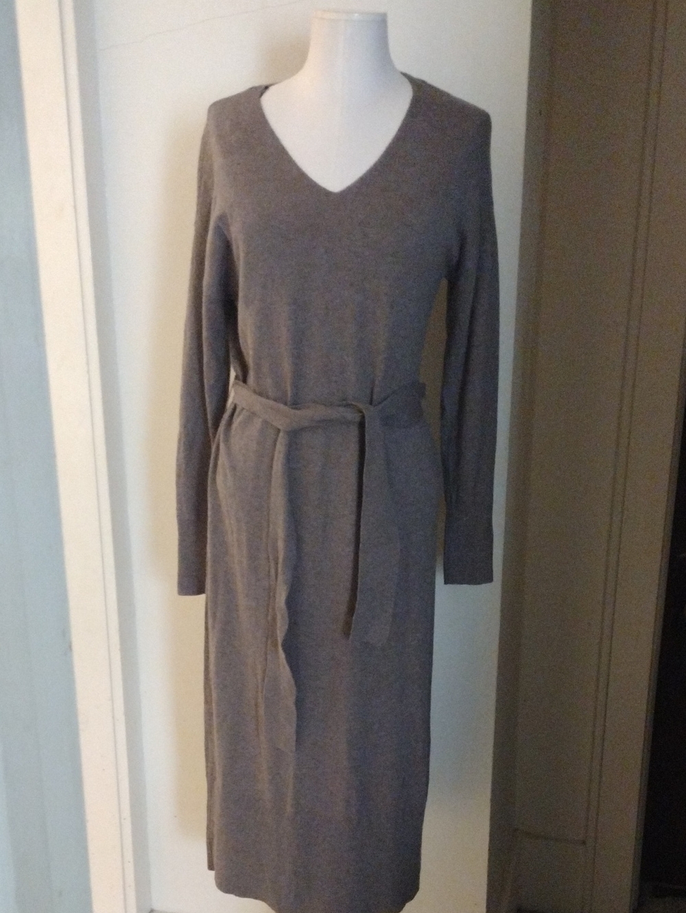 Rails Margot Cotton/Cashmere Blend Belted Sweater Dress in Latte Size S